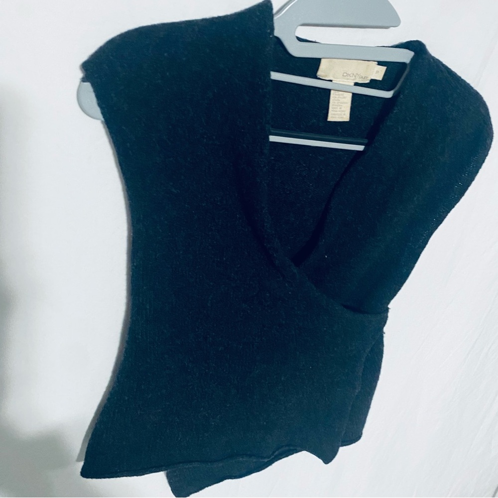 DKNY Black V-Neck Sweater